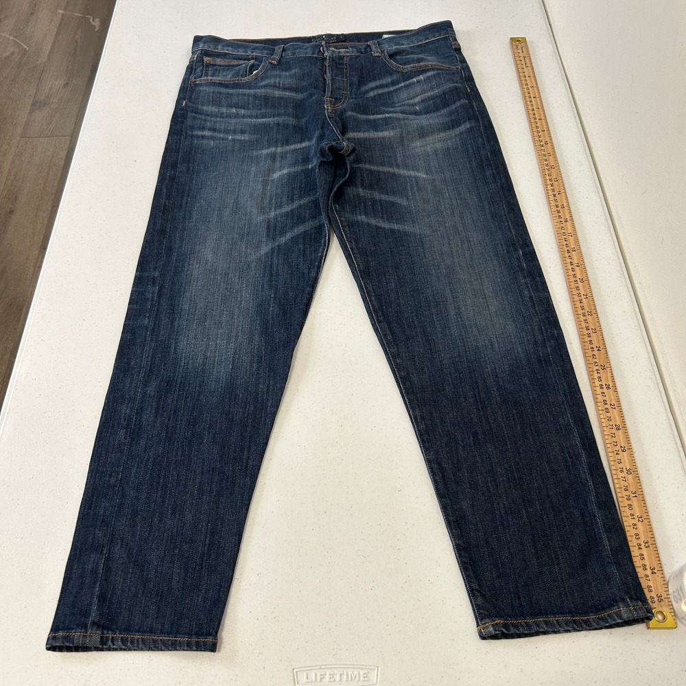Lucky Brand Boyfriend Dark Wash Button Fly Jeans Size 6/28 Handcrafted 7629